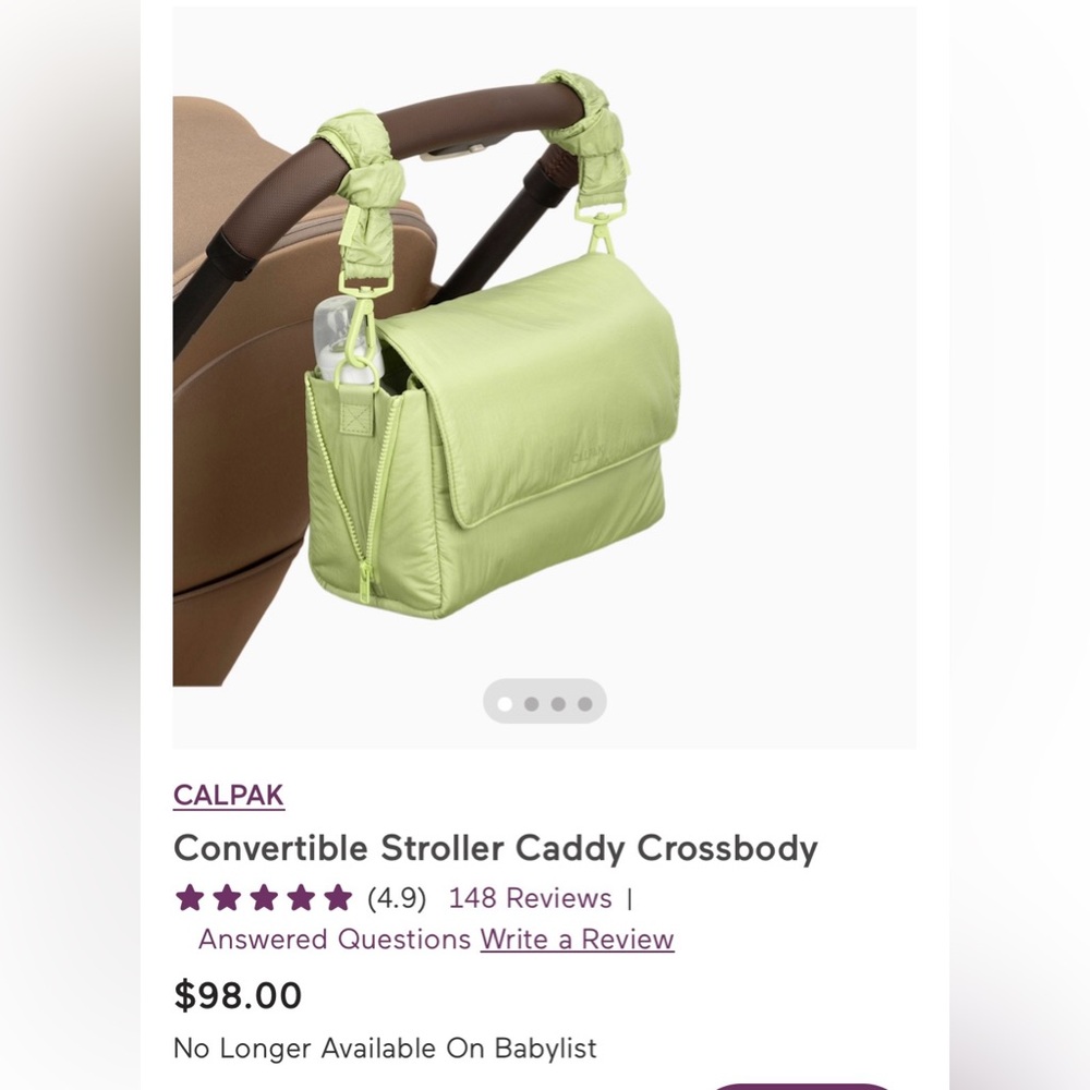 Calpak Convertible Stroller Organizer in Lime Green